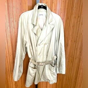 Calvin Klein belted Rain Jacket size 8. Celadon